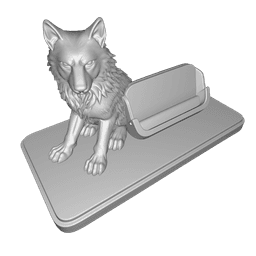 PBR Wolf Smartphone Stand 3d model