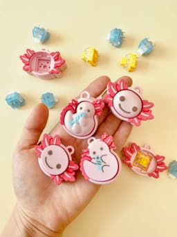 Axolotl Clicker Keychain Fidget Toy Bundle 3d model