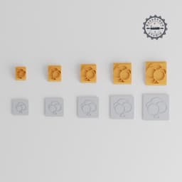 Tree Stamp Tile Set, Multiple Sizes 20-40 mm, Perfect for Clay, Cookies & Fondant PRODUCT_1612 3d model