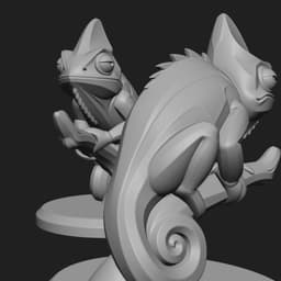 Mystical Chameleon Minimalist Sculpture 3d model