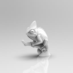 Mystical Chameleon Minimalist Sculpture 3d model