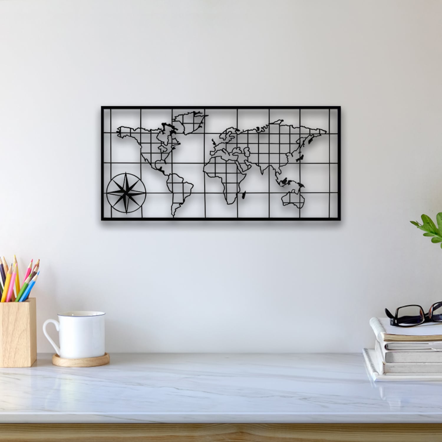 World Map Wall Art 3d model
