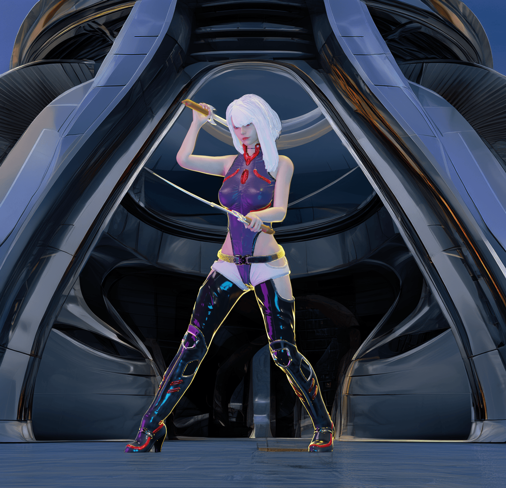 Sexy Sword Warrior v2.0 3d model