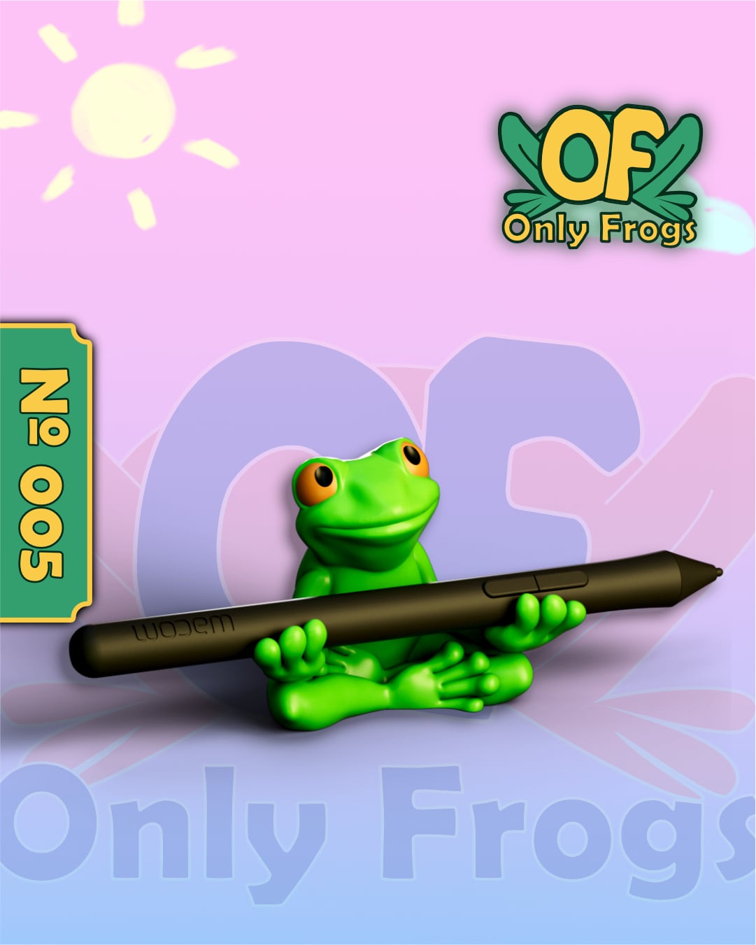 Pen holder Frog buddy 3d model