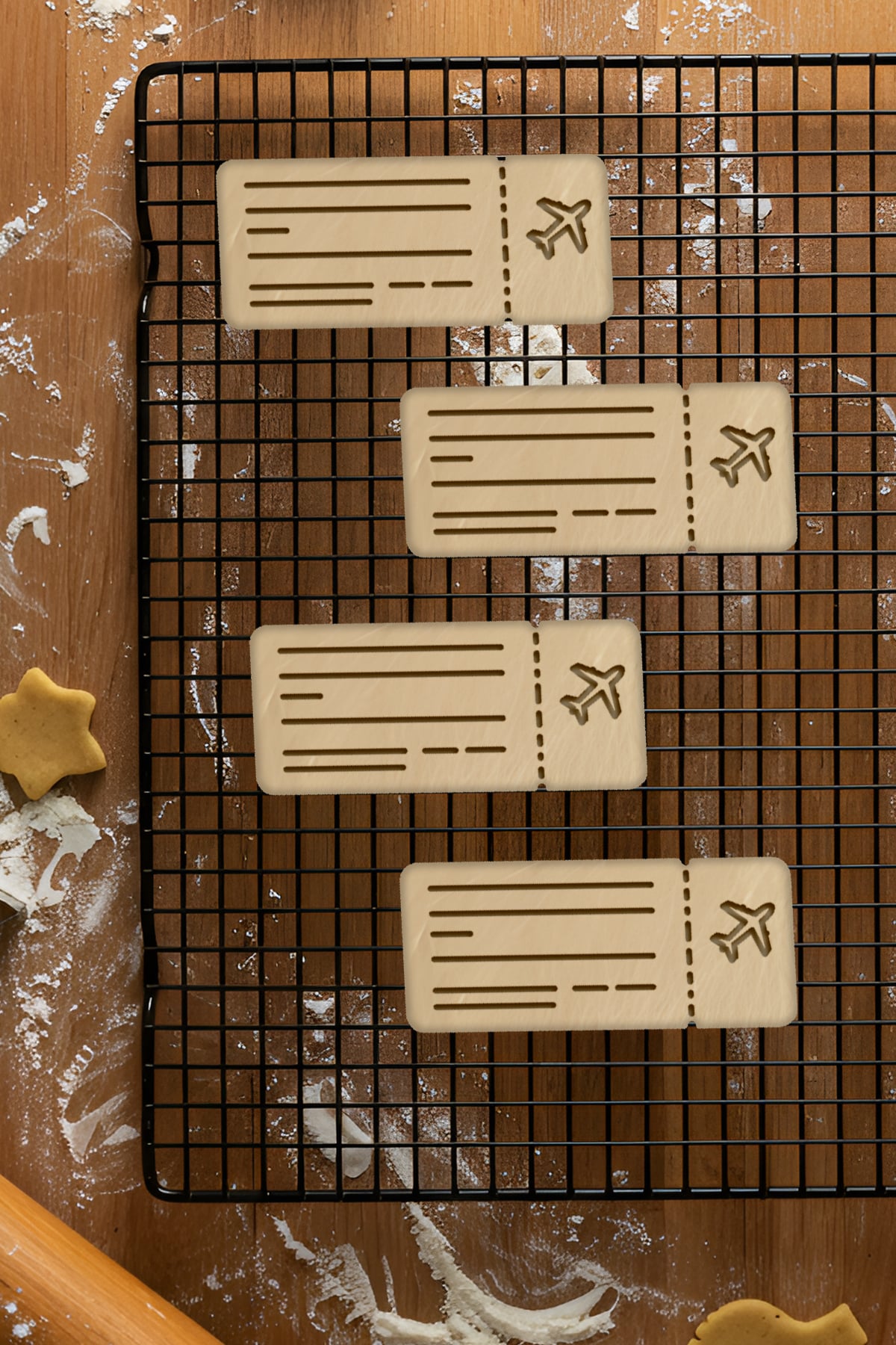 Fly Ticket Cookie Cutter, Biscuit Cutter 3d model