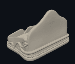 Romantic Cameo Envelope Jewelry Dish 3d model