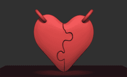 Puzzle Heart Necklace 3d model
