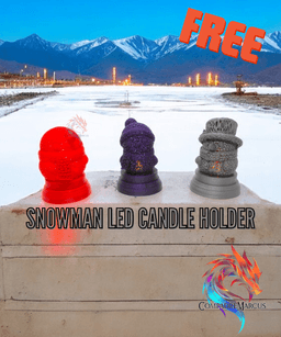 Snowman LED Candle Holder Set of 3 / 3mf included 3d model