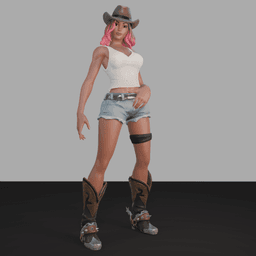 Sexy Cowgirl v2 3d model