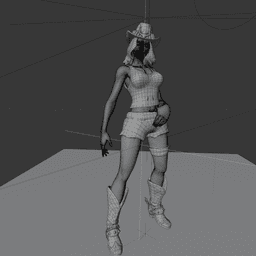 Sexy Cowgirl v2 3d model