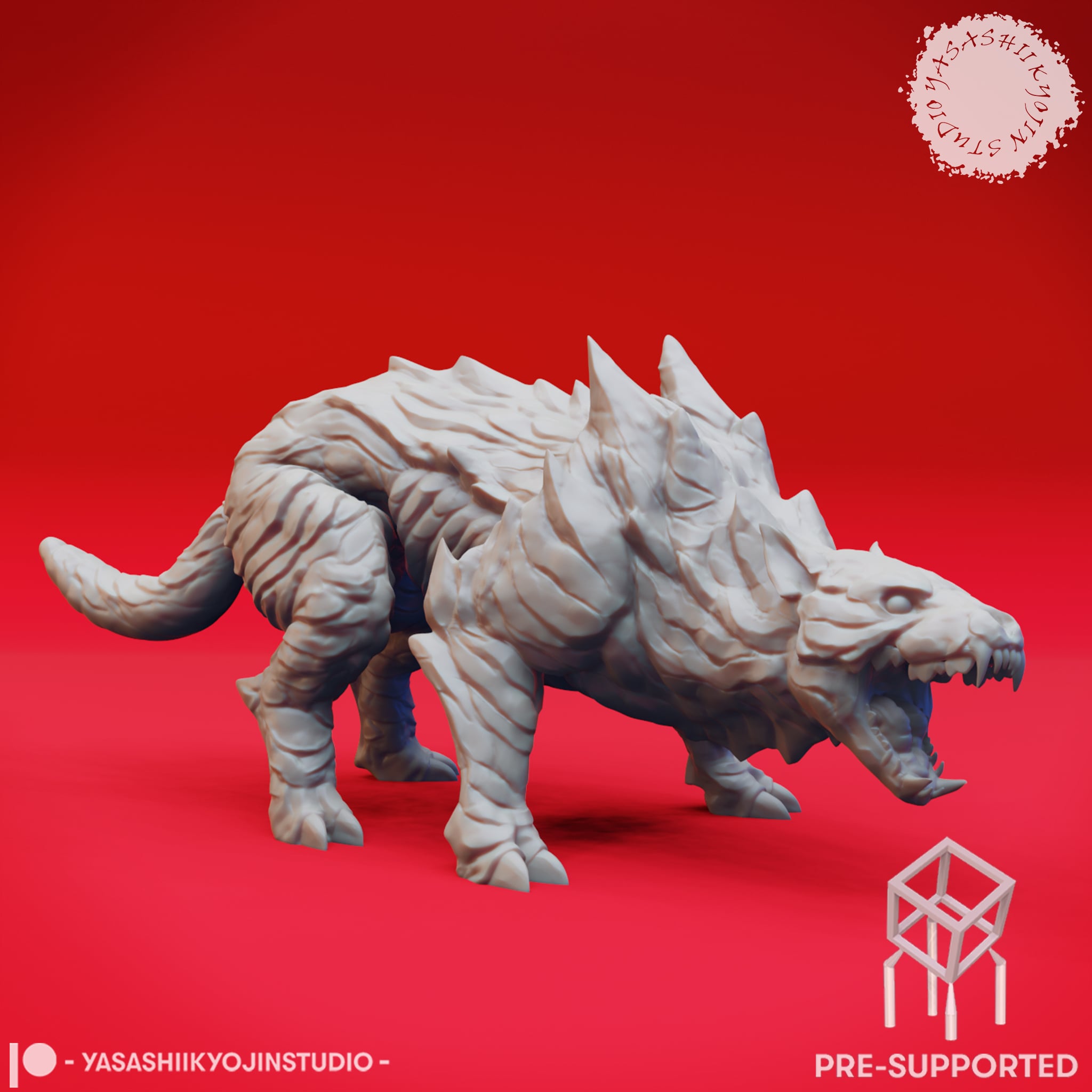 Hellhound - Growling - Tabletop Miniature (Pre-Supported STL) 3d model