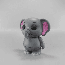 Flexy Elephant Figurine + Keychain 3d model