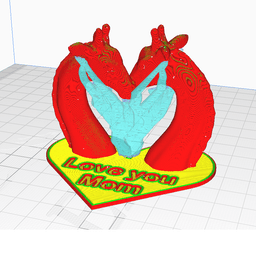 Giraffe heart Moms day 3d model