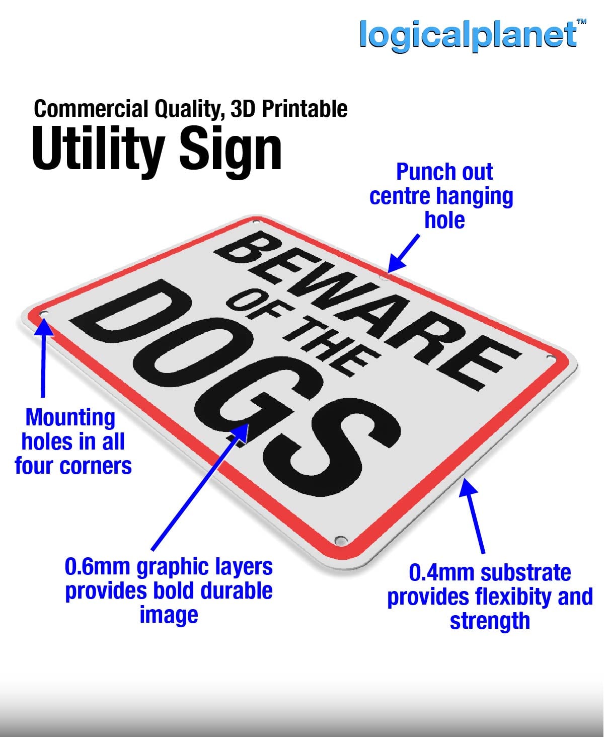 BEWARE OF THE DOGS Sign 3d model