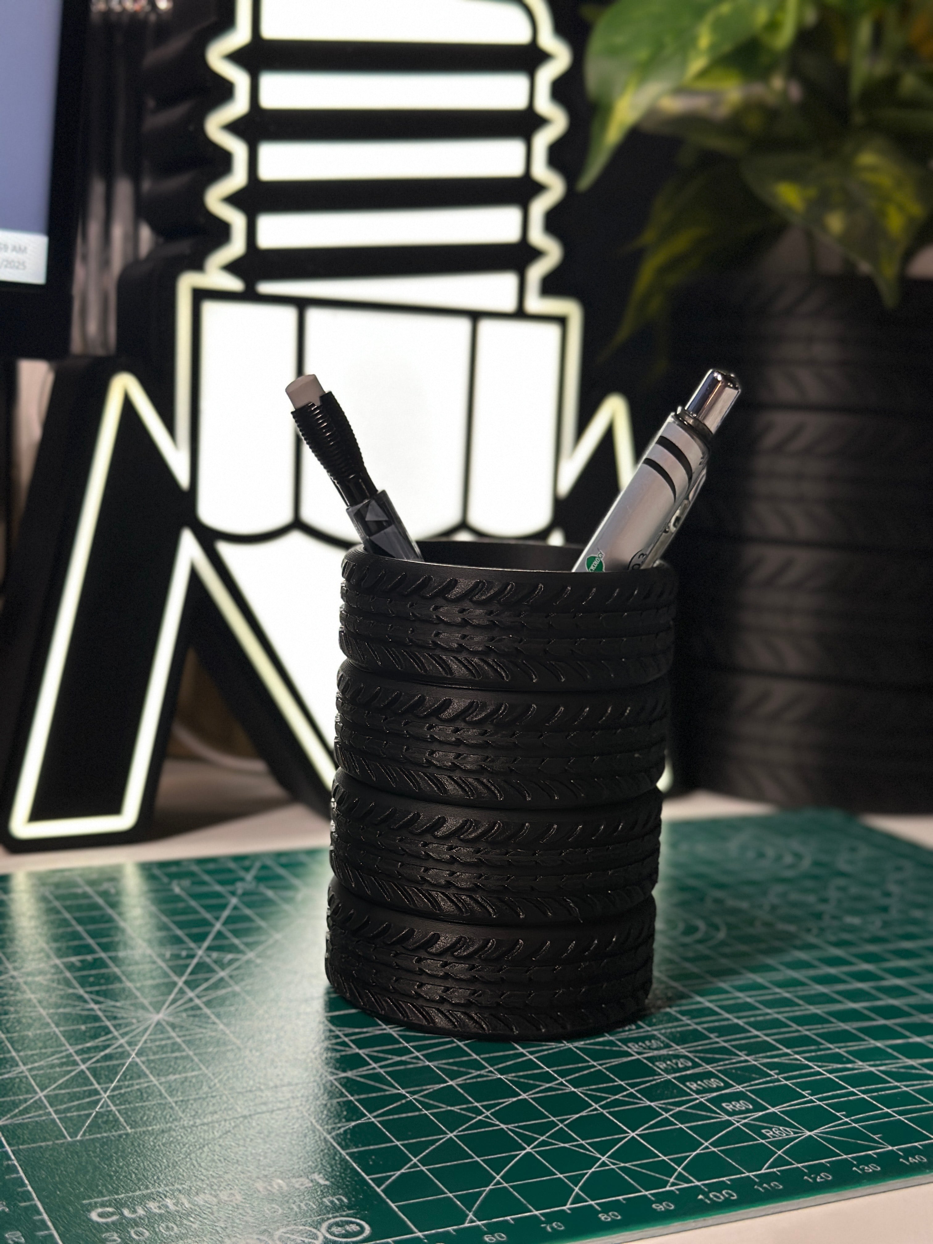 Tire Stack Pen Cup 3d model