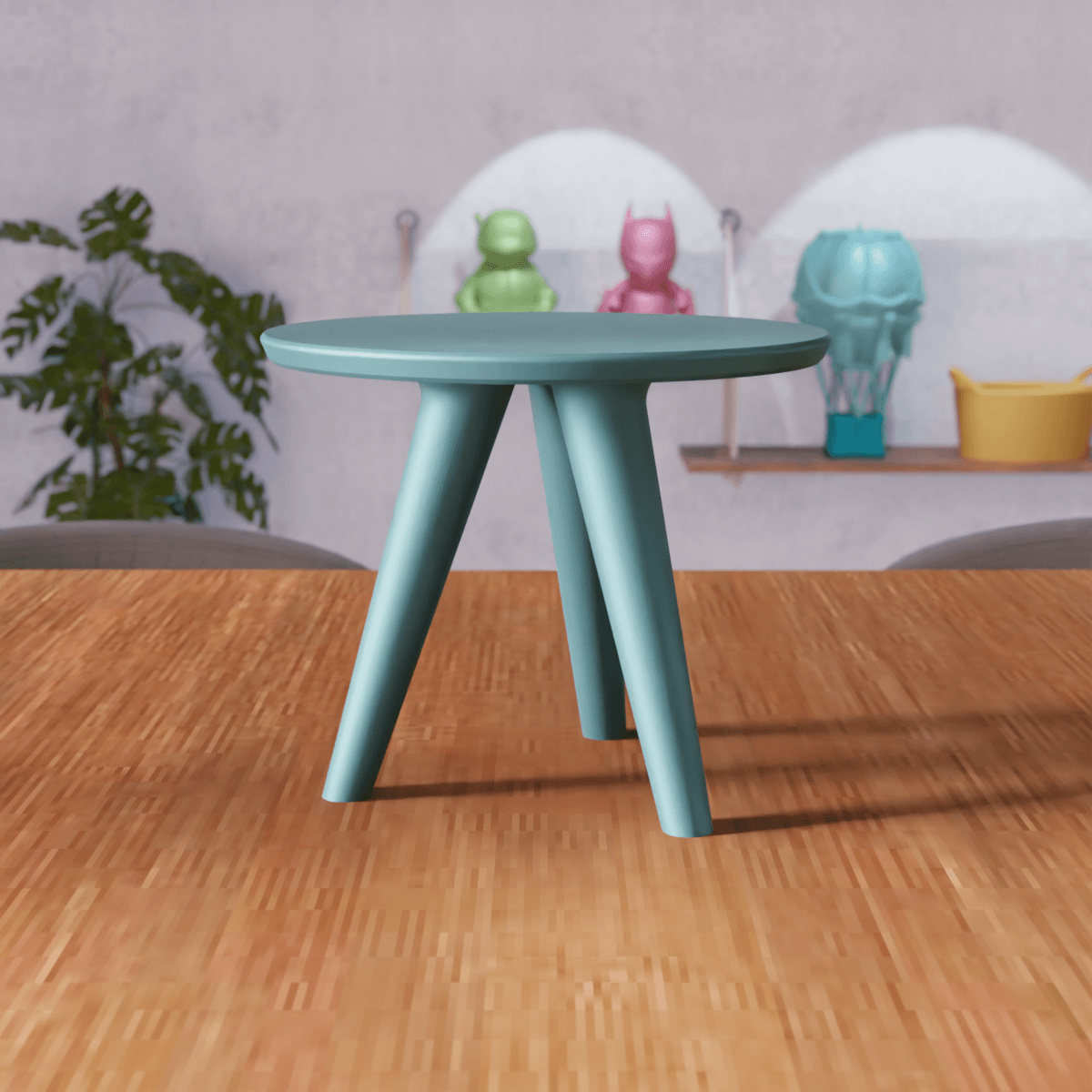 Round Side Table Stand - Minimal Furniture 3d model