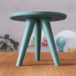 Round Side Table Stand - Minimal Furniture 3d model