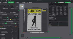 Backrooms No-Clipping Zone Caution Sign 3d model