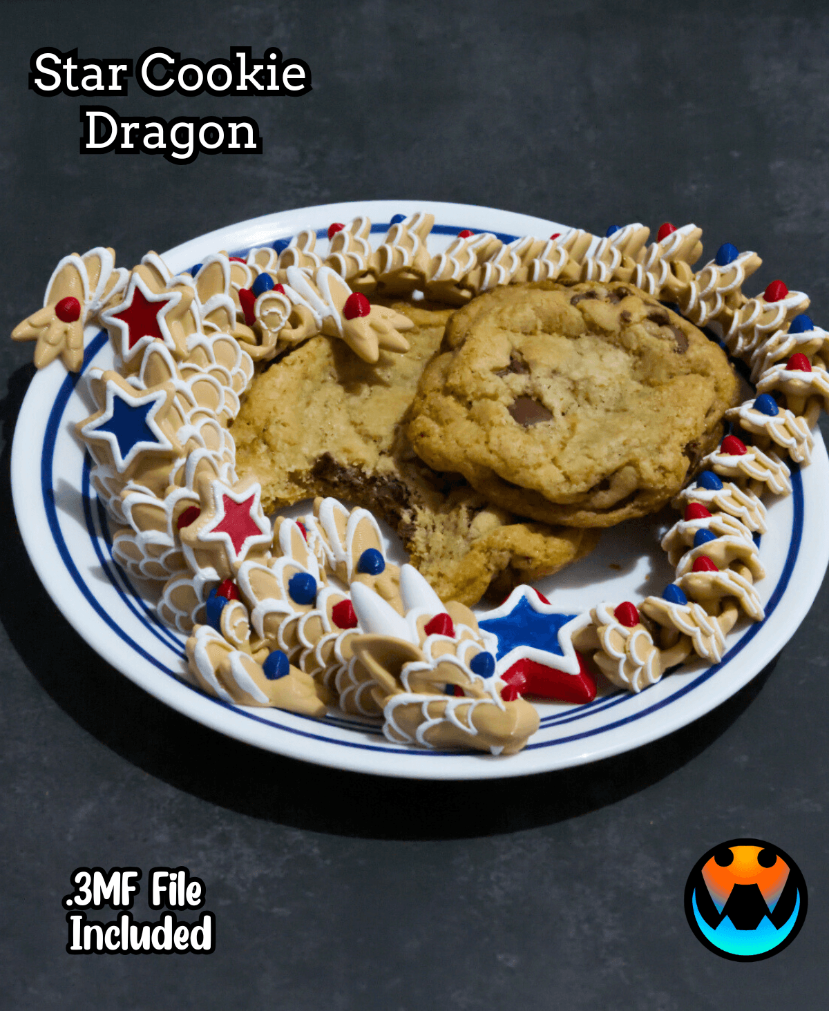 Star Cookie Dragon 3d model