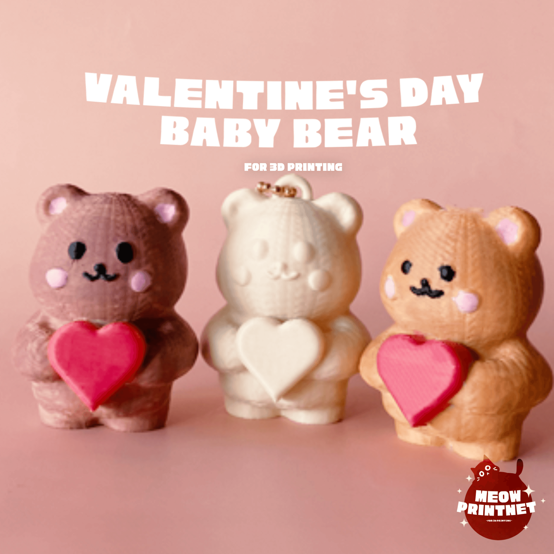 Valentine's Day baby bear 3d model