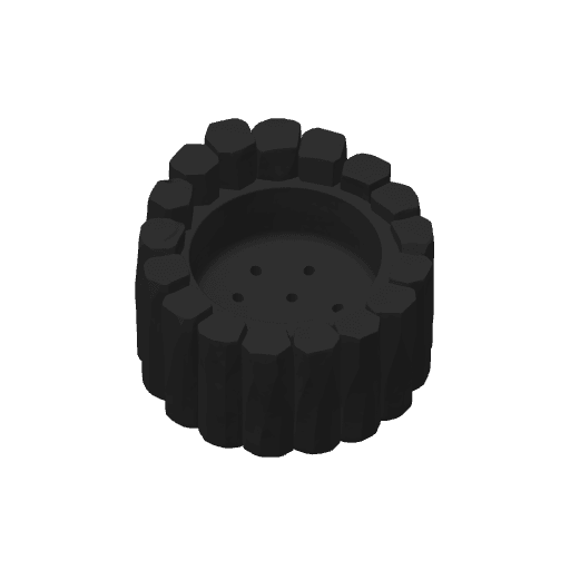 Round Basalt Column Bowl Planter 3d model