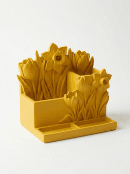 Floral Desk Organizer 3D Print Pencil Holder 3d model
