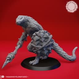 Lizardfolk Warband - Tabletop Miniatures (Pre-Supported) 3d model