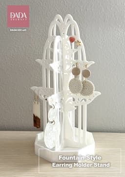 Elegant Fountain Style Earring Holder Stand 3d model