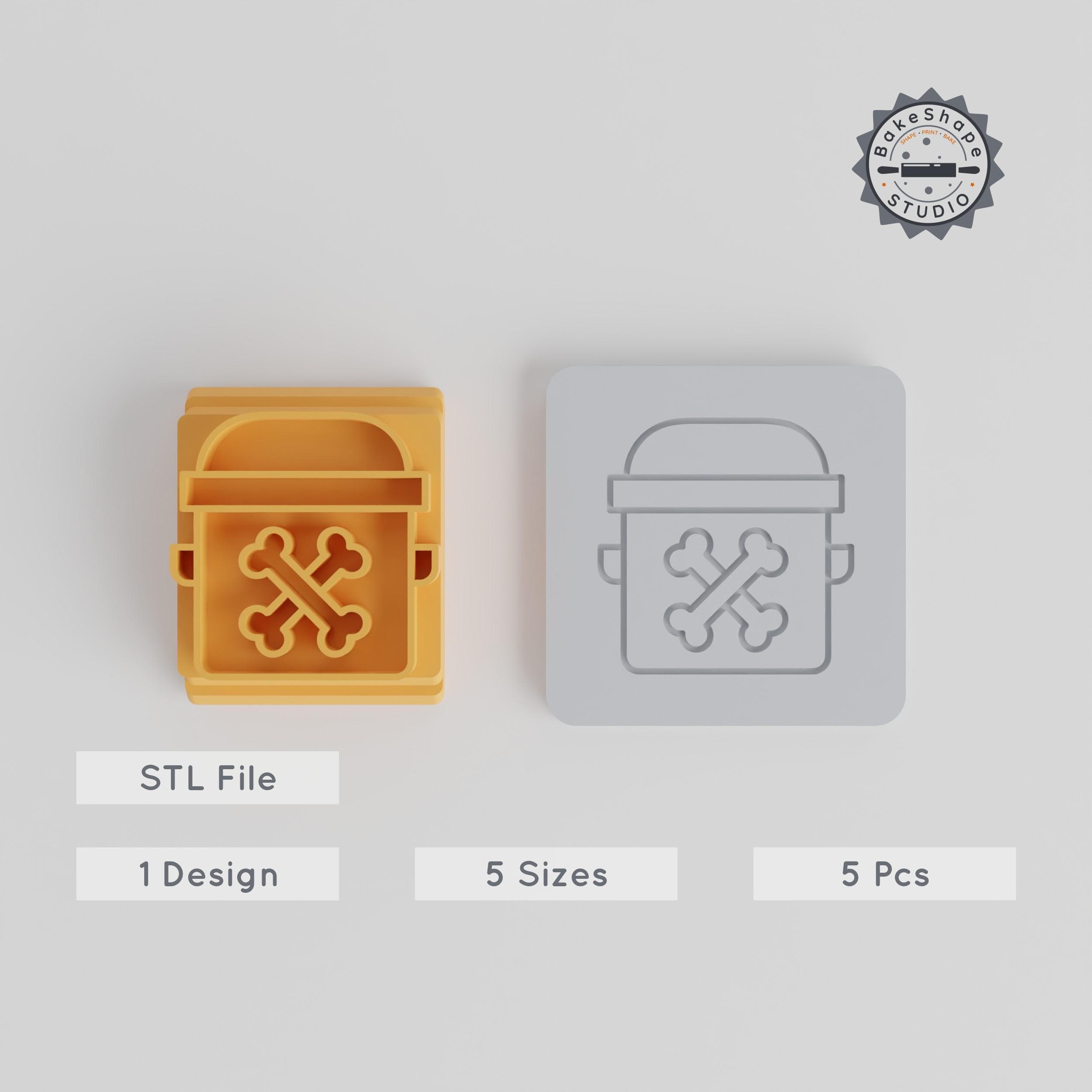 Halloween Food Stamp Tile, 5-Piece Set, 5 Sizes, Perfect for Clay, Cookies, Fondant & Soft Materials PRODUCT_4111 3d model
