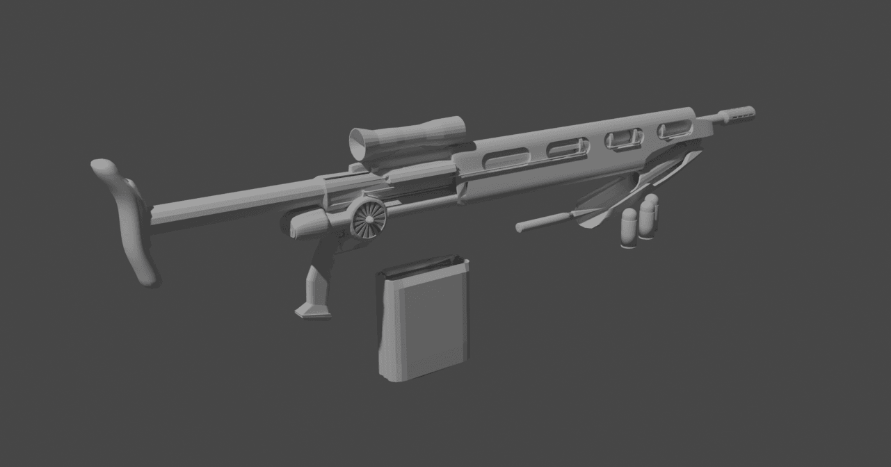 futuristic ak47 looking gun 3d model