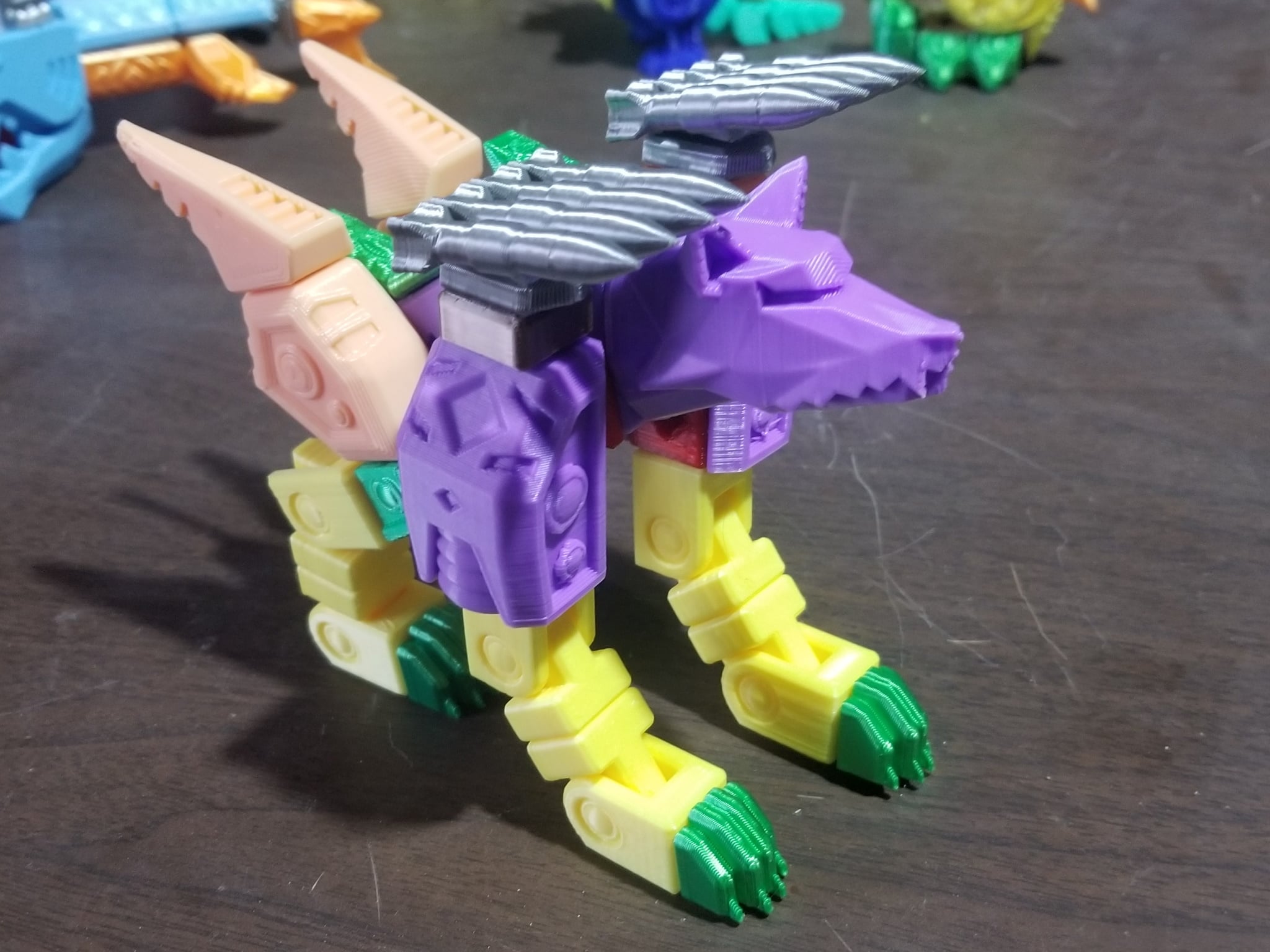 PrintABlok Wolf Articulated Robot Construction Toy 3d model