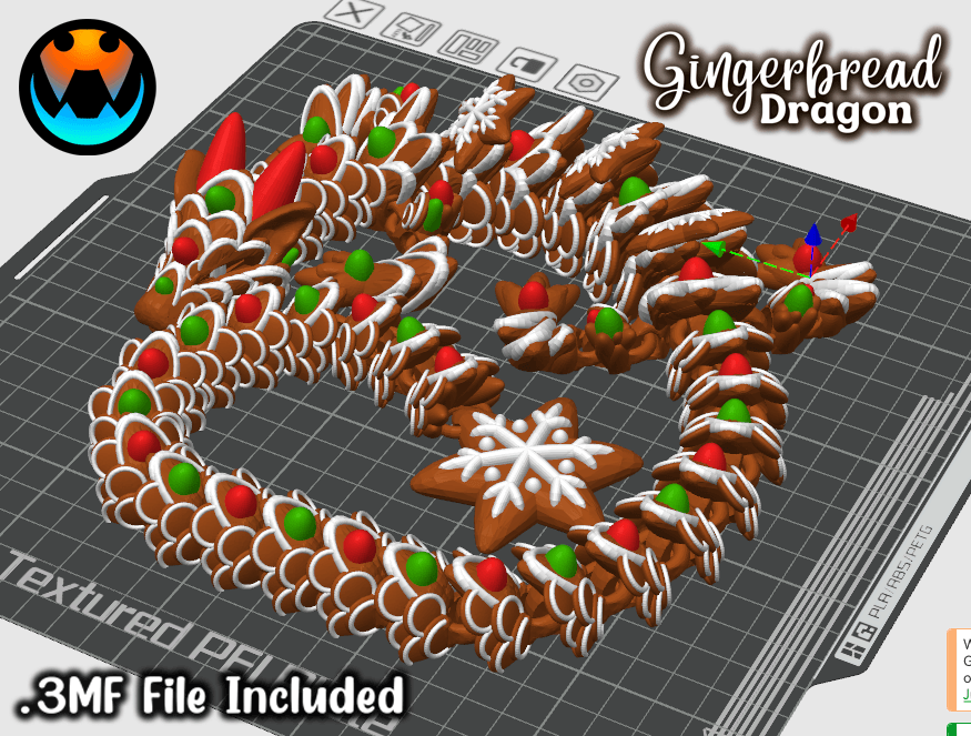 Gingerbread Cookie Dragon 3d model