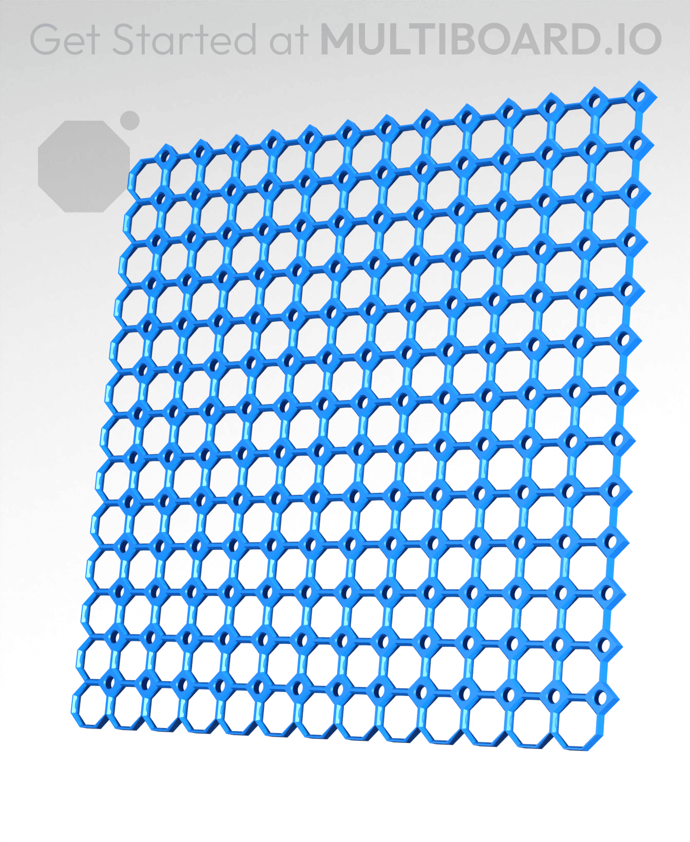 13x13 MU - Center Grid Interfitted - MultiBoard Octagon Plate 3d model
