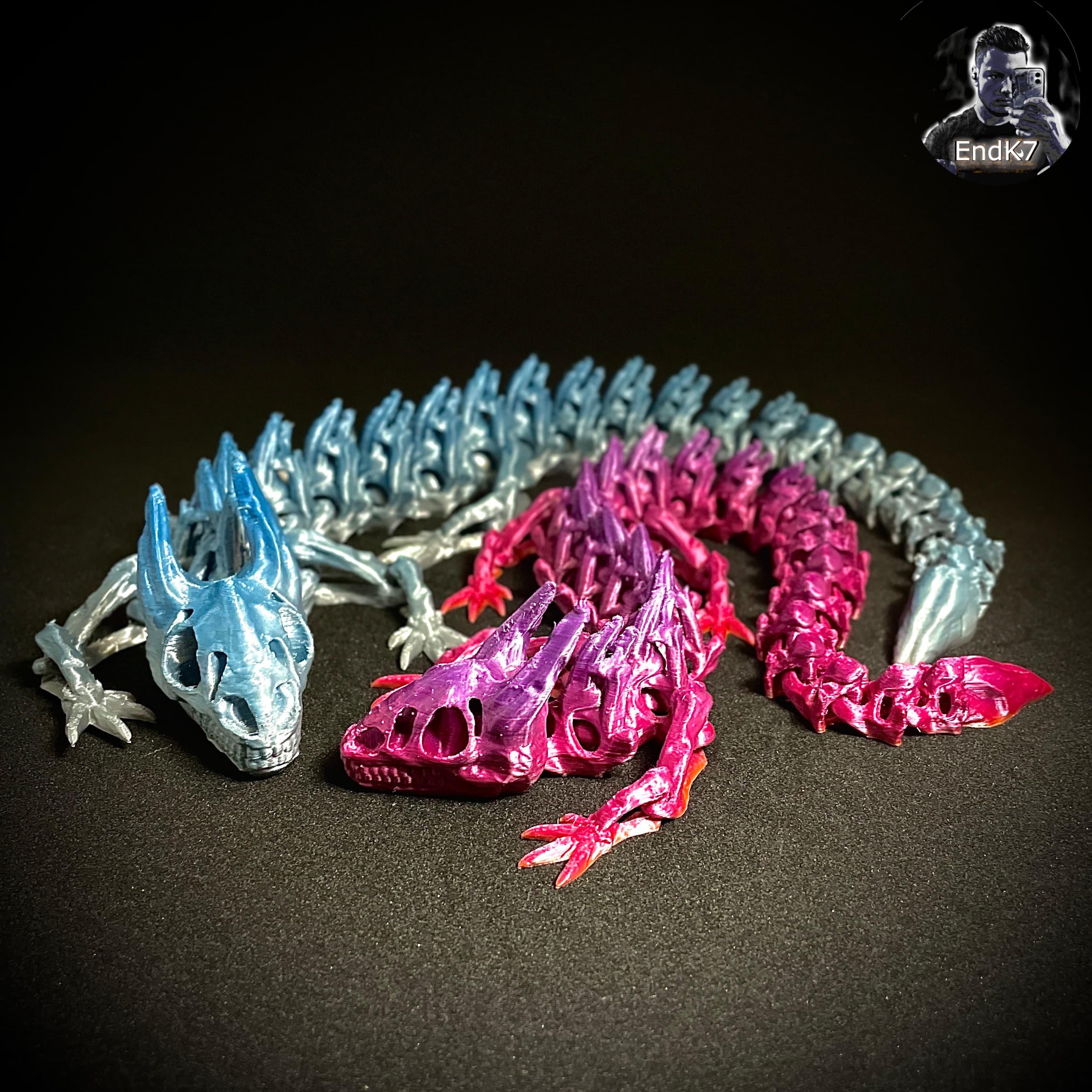 Skeleton Dragon - Articulated - Print in Place - No Supports - Flexi - Multicolor 3d model