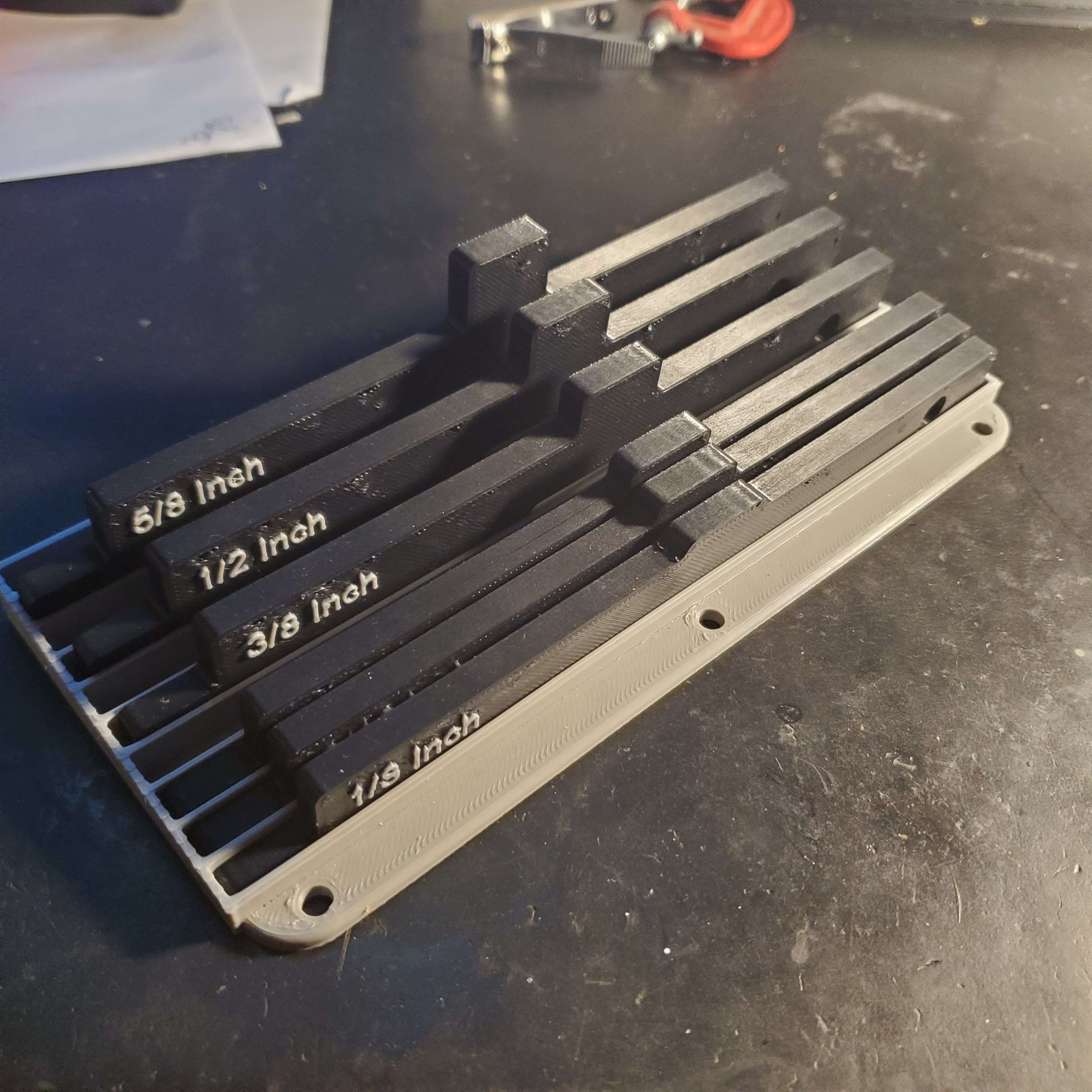 Router Gauge Setup Bars (Imperial) and Stand/Wall-Mount 3d model