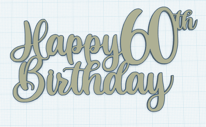 Happy 60th Birthday Topper.stl 3d model