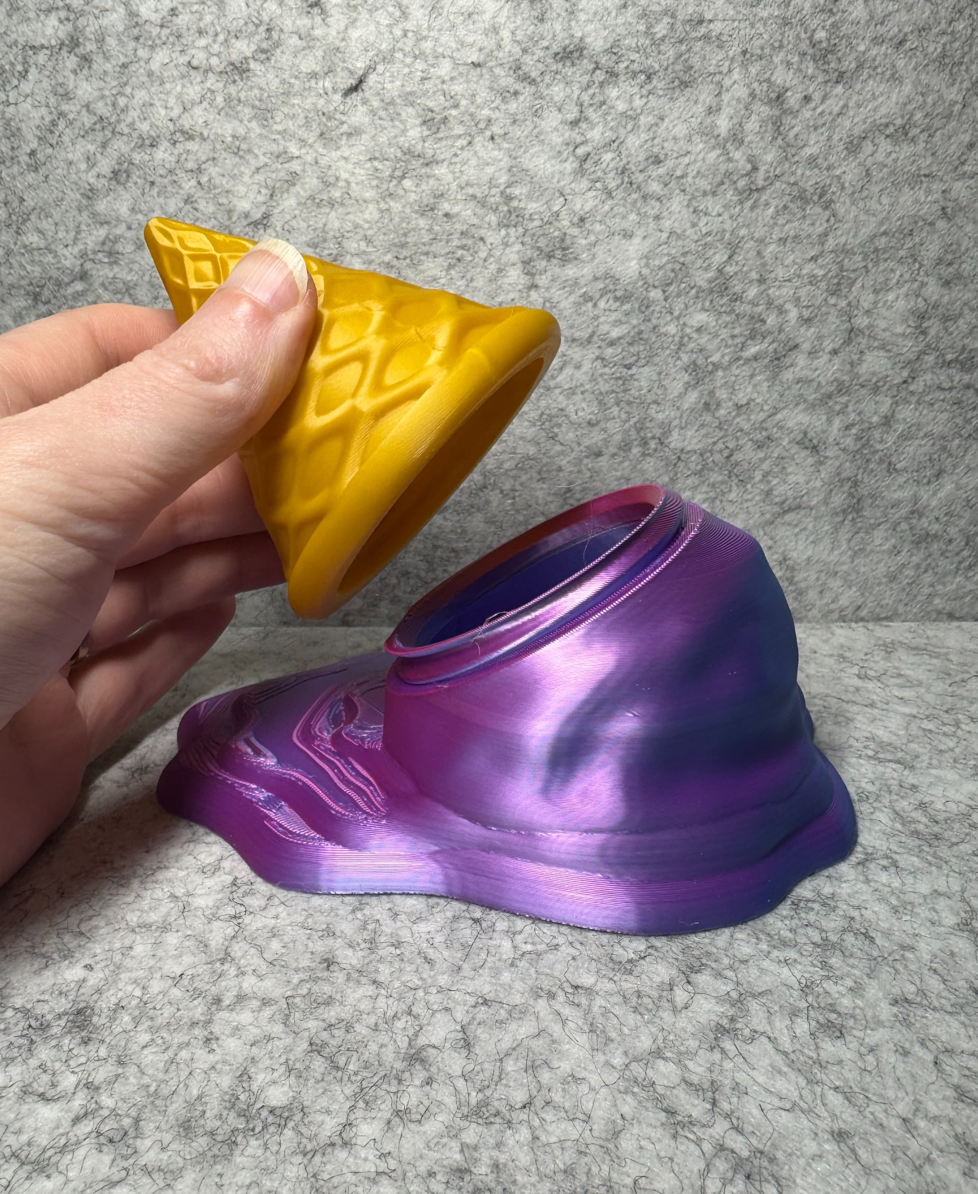 Melted Icecream Cone Stash Container 3d model