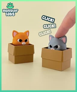 Box Cat Fidget Clicker Keychain 3d model