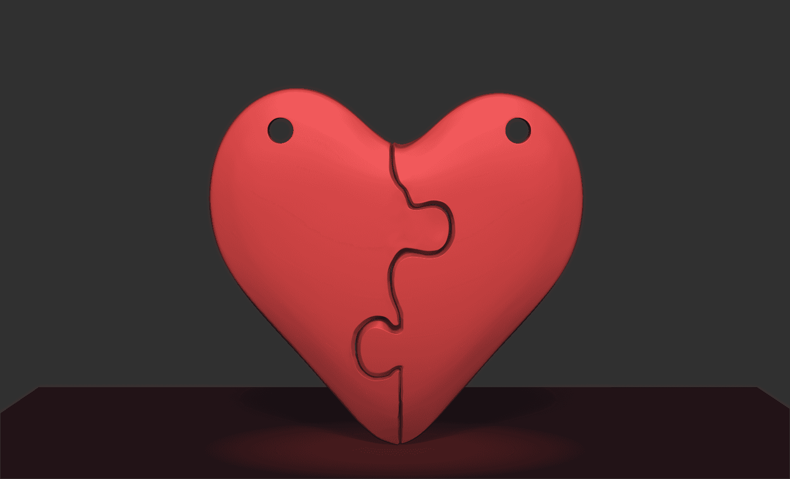 Puzzle Heart Necklace 3d model