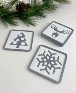 Snowflake Stacking Holidays Coaster, Christmas Bar Ornament 3d model