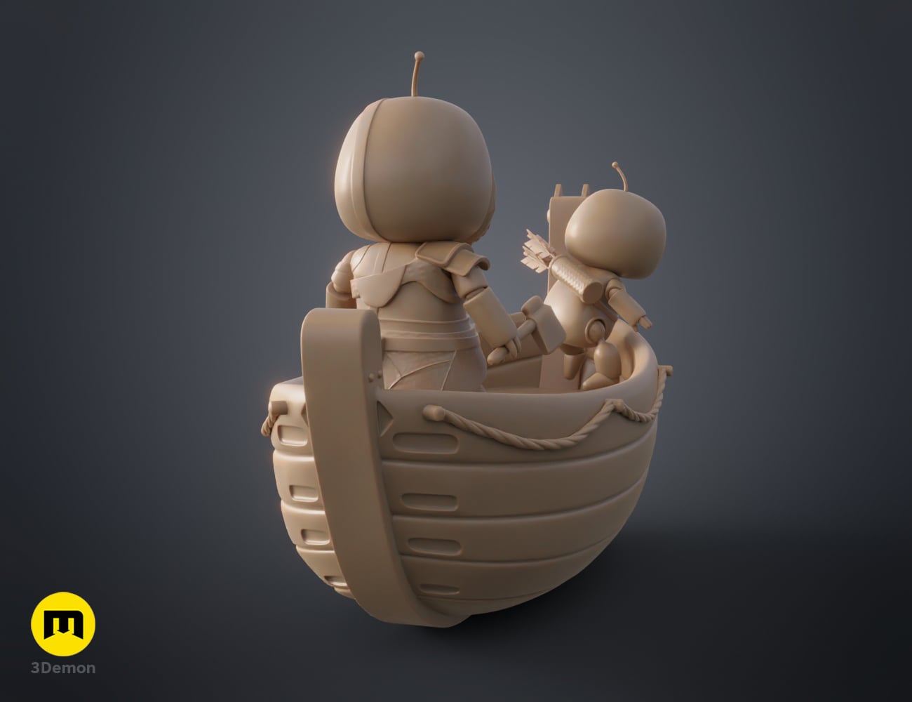 GoW_figures_joined_with_boat_3Demon.stl 3d model