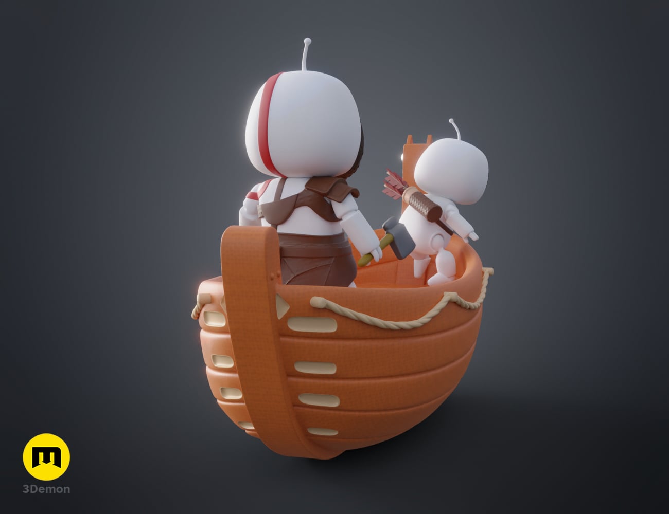 GoW_figures_joined_with_boat_3Demon.stl 3d model