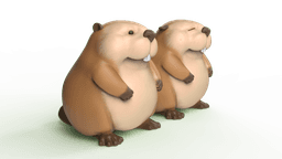 Cute Beaver 2 Type 3d model