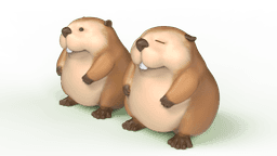 Cute Beaver 2 Type 3d model