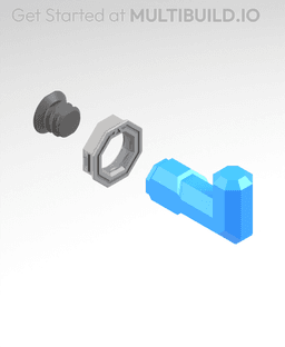 25x12.5 mm - Hook (Bolt-Locked Insert) 3d model