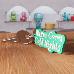 Warm Cocoa Cold Nights Christmas Keychain 3d model