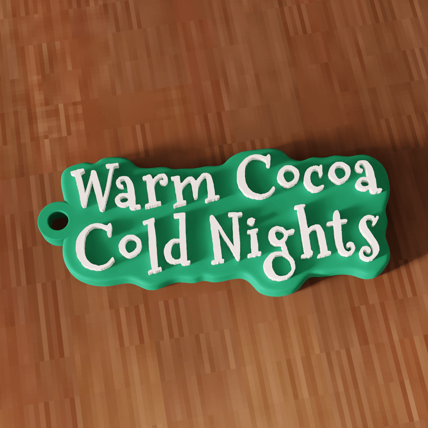 Warm Cocoa Cold Nights Christmas Keychain 3d model