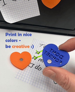 5x Heart Magnets 3d model
