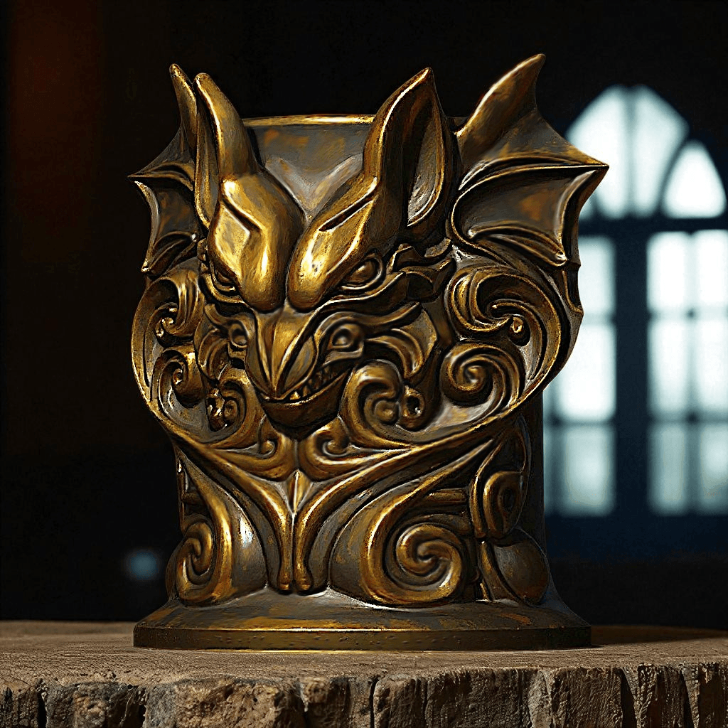 Golden Gargoyle Open Jar 3d model