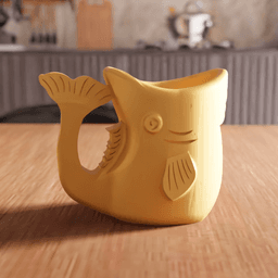 Whale Fish Stylized Mug Planter Desk Organizer 3d model